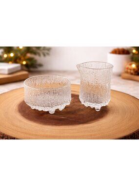 Tapio Wirkkala Ultima Thule Glass Sugar bowl & Creamer Littala Finland Vintage